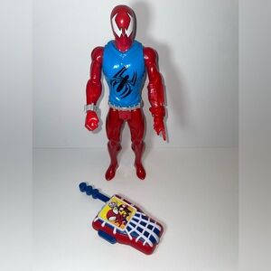 Spider-Themed Action Figure with Blue and Red Suit